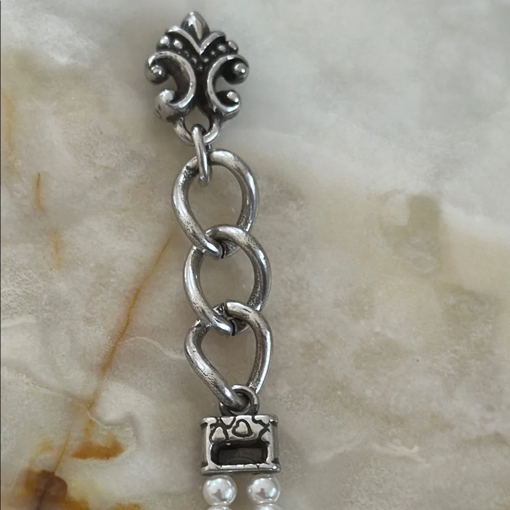 Brighton Silver and White Pearl Bracelet